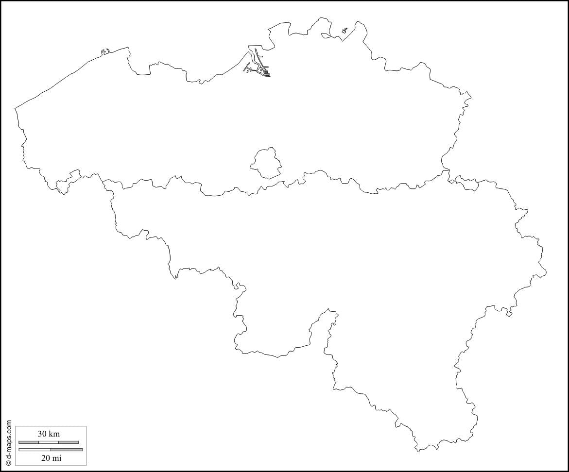 Mapa Belgii obwód