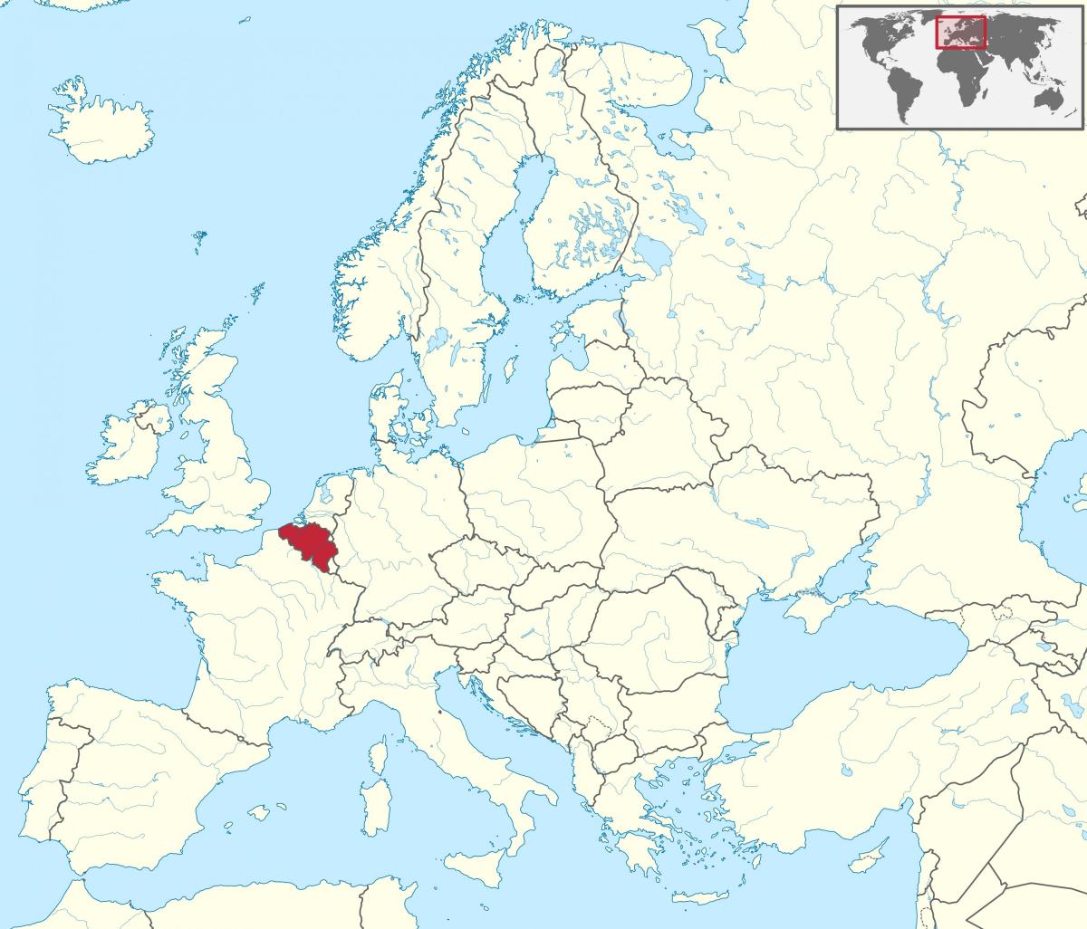 mapa Belgii i Europy