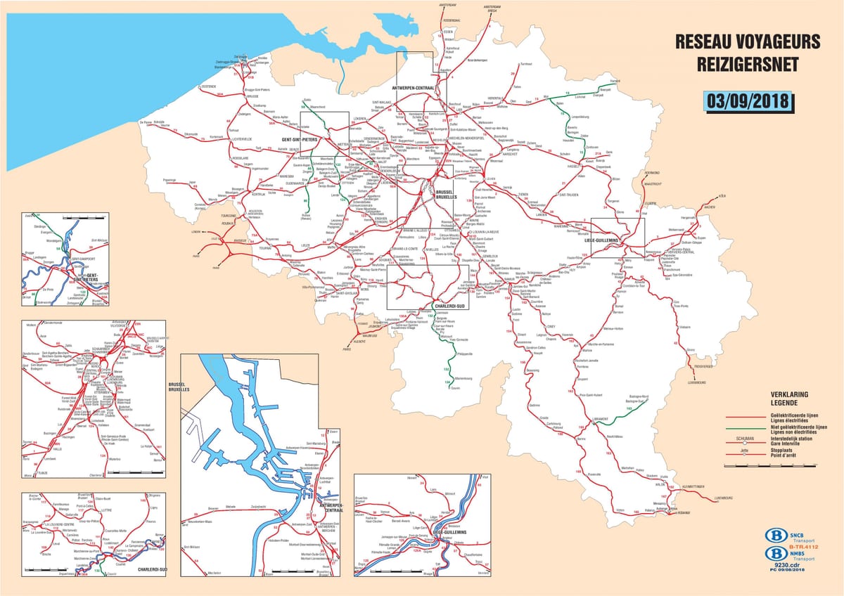 Belgia dworce mapie