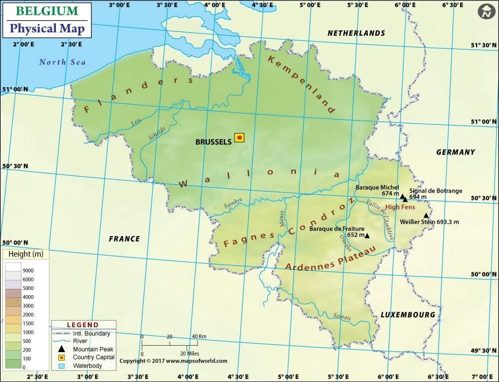 Belgia mapy topograficznej
