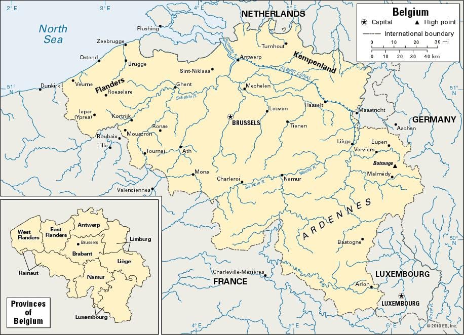 Mapa rzeki Belgia 