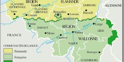 Francuskojęzycznej Belgii mapie