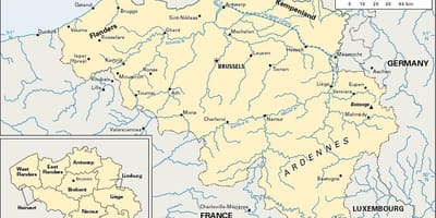 Mapa Belgii i krajów sąsiednich