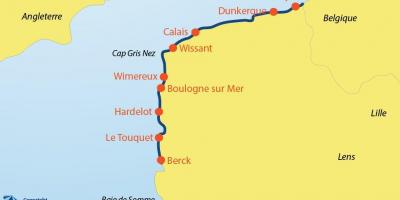 Mapa Belgii plaże