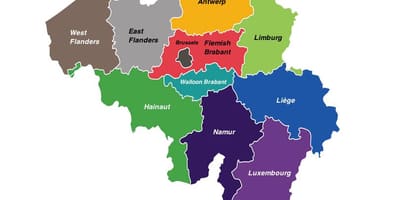Belgia prowincjach mapie
